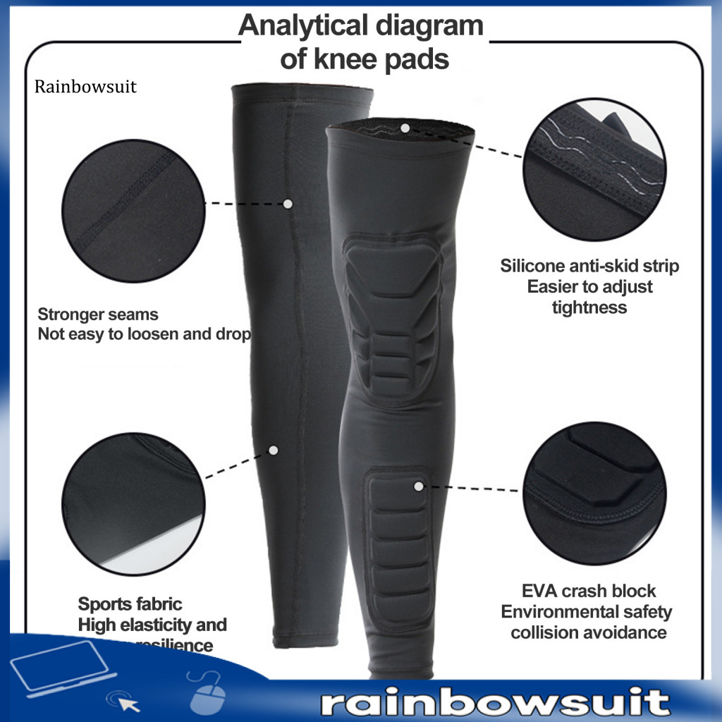 [RB] 運動用品護腿墊高彈性透氣運動護膝護腿適用於足球抗衝擊護腿套