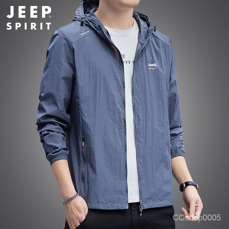 新品特價JEEP SPIRIT 防晒衣男夏薄款外套新款戶外男士皮膚衣 JC7260