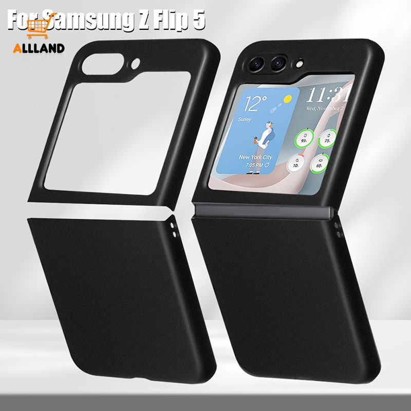 SAMSUNG 適用於三星 Galaxy Z Flip 5 啞光黑色防刮手機殼硬塑料防震智能手機保護套
