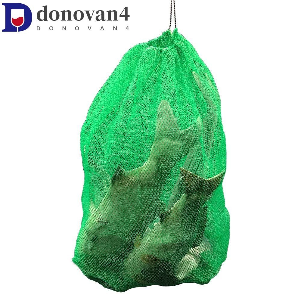DONOVAN網袋便攜式釣魚配件小網格漁網綠色折疊尼龍網袋