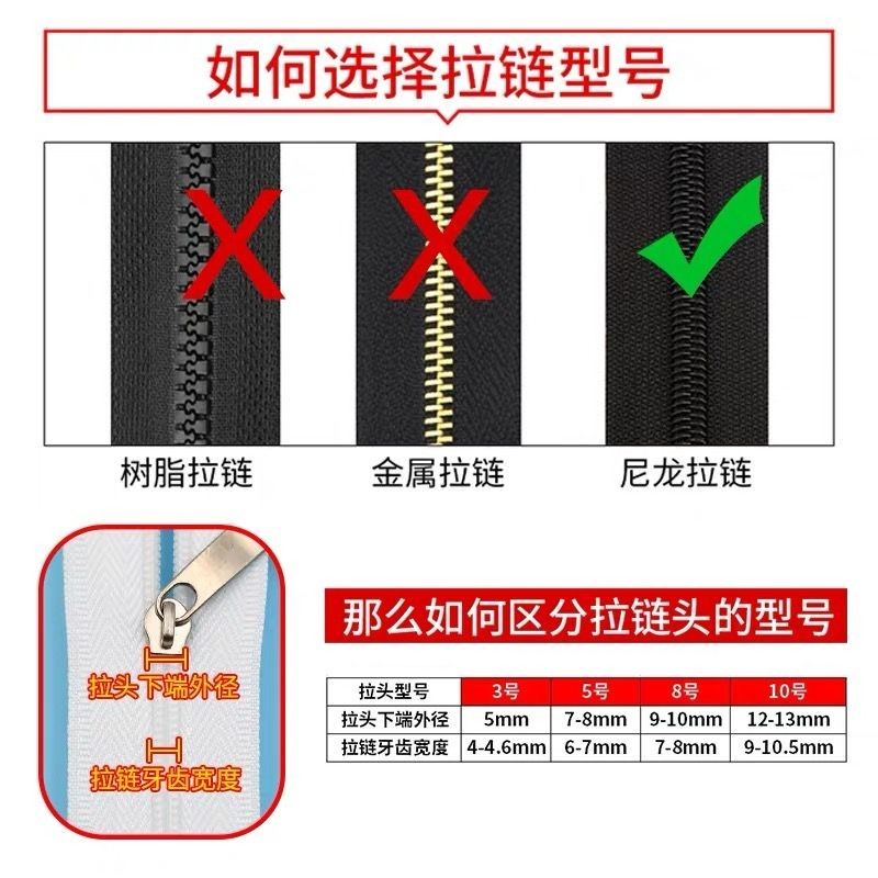 下殺  尼龍雙面拉鍊頭3號5號被套蚊帳拉鎖頭箱包帳篷戶外拉頭拉鍊頭