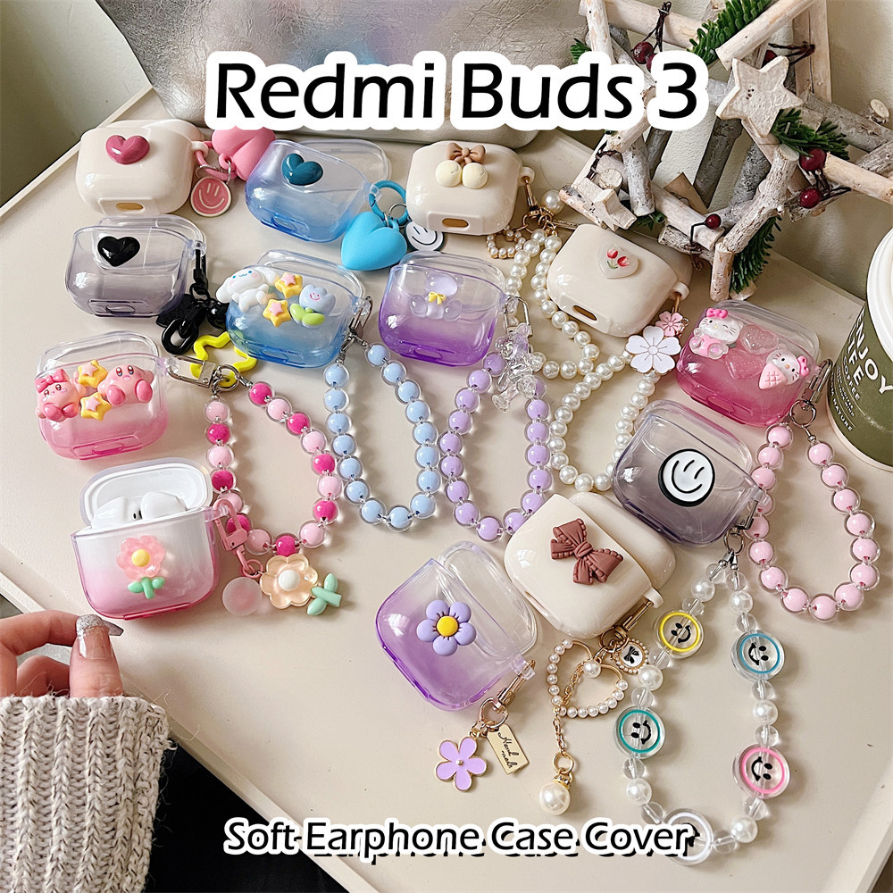 現貨! 適用於 Redmi Buds 3 Case DIY 簡約風格立體愛心軟矽膠耳機套外殼保護套