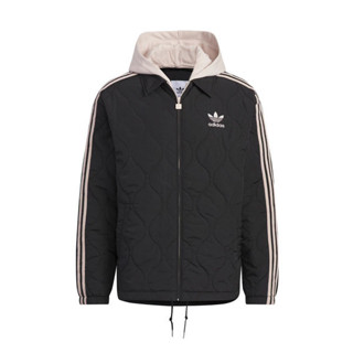 Adidas CLS SP JKT M IW6284 男 連帽 外套 夾克 運動 休閒 保暖 舒適 拉鏈口袋 黑 米