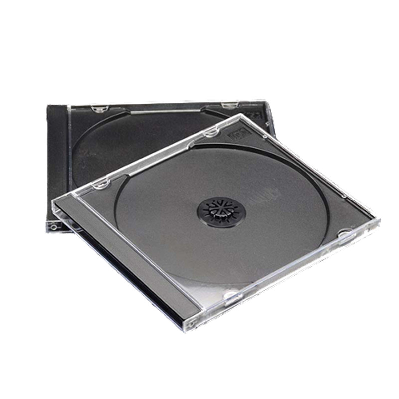 超實用# 09烏單光盤盒單片裝標準cd盒 dvd盒收納盒透明方形光碟盒25個