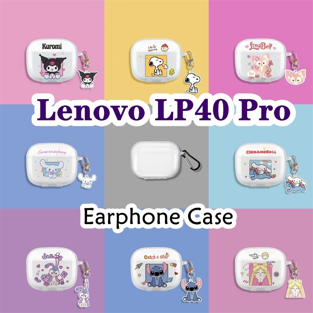LENOVO 適用於聯想 LP40 Pro 保護套可愛卡通透明皮卡丘軟矽膠耳機套保護套