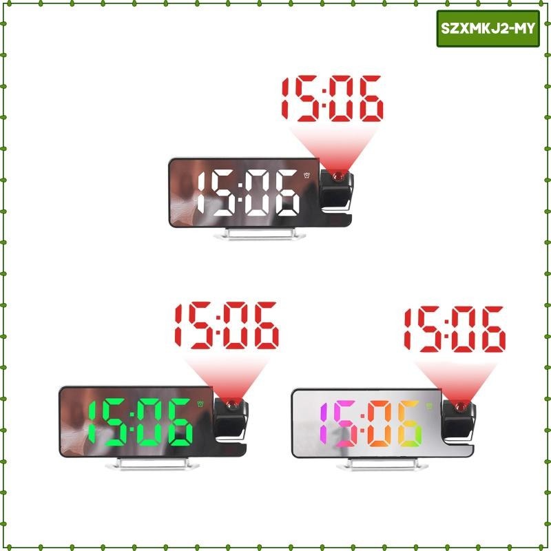 [szxmkj2] 大型 LED 日間日期數字時鐘夜投影鬧鐘