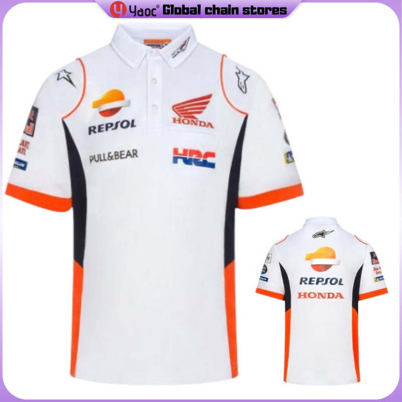 Yyaoc® Moto GP 本田賽車T恤 HRC廠服 Honda T-shirt 機車騎行透氣短袖 摩旅休閒POLO衫