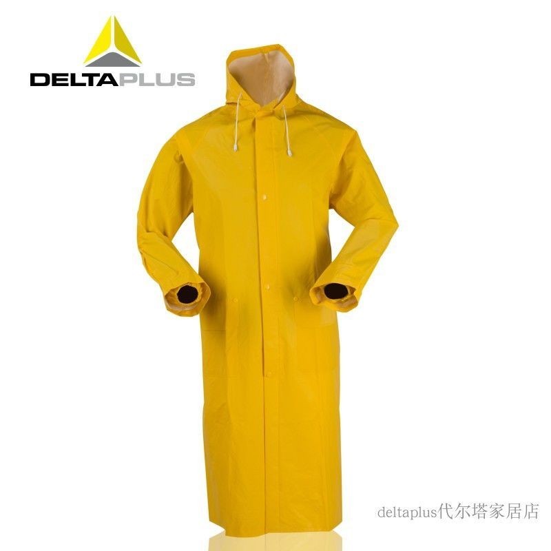 【現貨速發】雨衣一件式 連身雨衣 時尚雨衣 代爾塔407005雨衣連身式加厚風衣版雨披PVC塗層戶外工作騎行雨衣