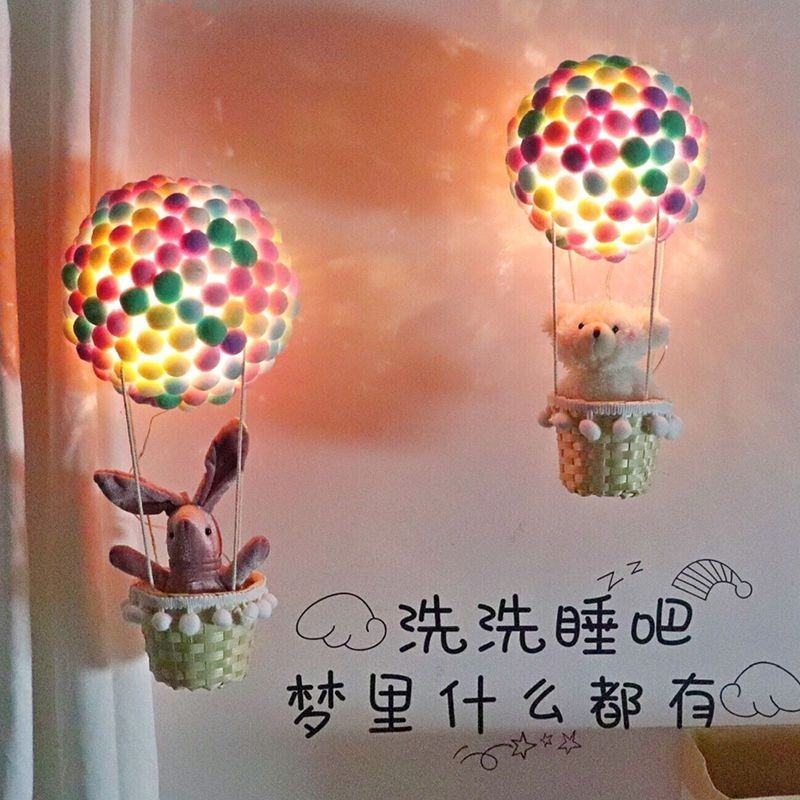 創意手工DIY熱氣球裝飾品材料包自製生日禮物送閨蜜女生六一畢業 飛屋環遊氣球 少女心吊飾 氛圍燈ins 小夜燈掛飾 牆飾