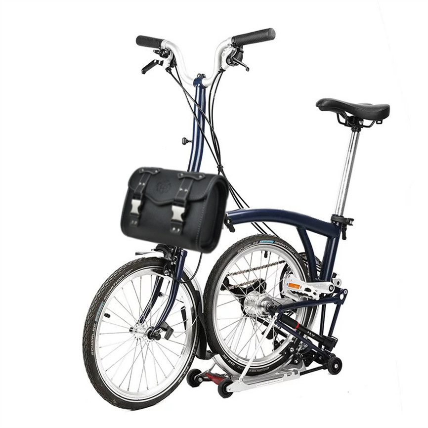 Litepro 自行車皮革復古防水背包適用於 Brompton 自行車前包便攜式時尚自行車配件