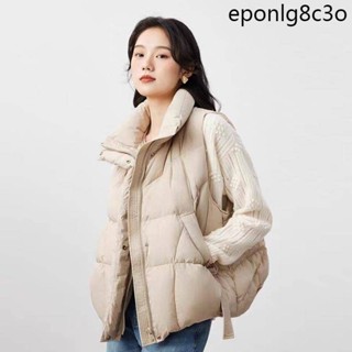韓國代購 羽絨背心 女 保暖背心 外搭背心 馬甲韓版時尚羽絨馬甲女外穿2024冬新款輕便白鴨絨三角飄帶保暖背心