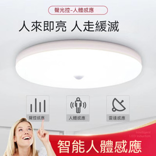 24W雷達感應吸頂 過道燈 走廊燈 智慧LED燈 人體感應吸頂燈 陽臺燈 車庫燈 感應燈