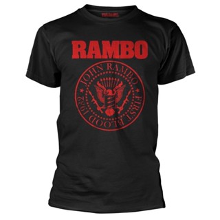 Rambo First Blood 198 黑色純棉運動健身加大碼男士 T 恤