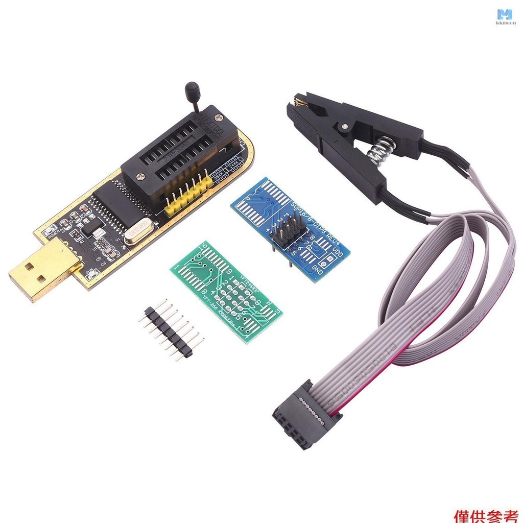 Kkmoon CH341A USB 編程器 EEPROM BIOS Flasher 可編程邏輯電路,帶 SOP8 閃存夾