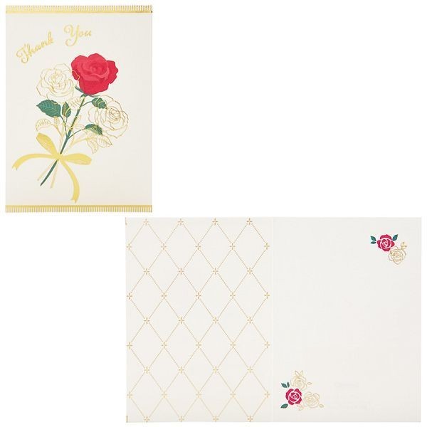 Sanrio感謝卡片/ 43-3/ 一朵綁著緞帶的玫瑰花 eslite誠品