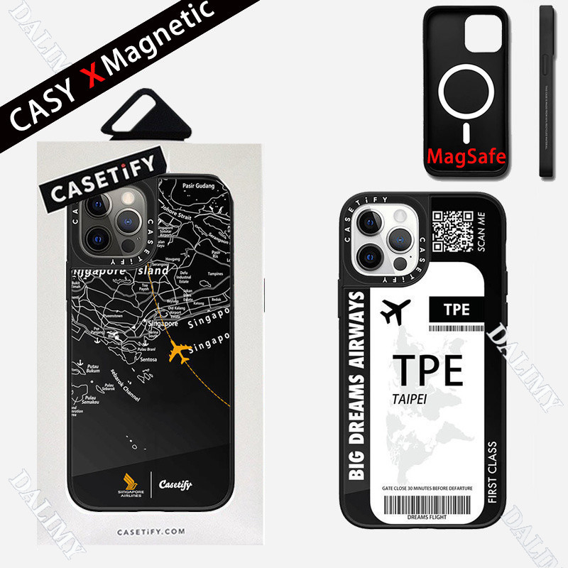 Casetifp 原裝豪華機票磁性充電手機殼適用於 IPhone 15 11 12 13 14 Pro Max TPU