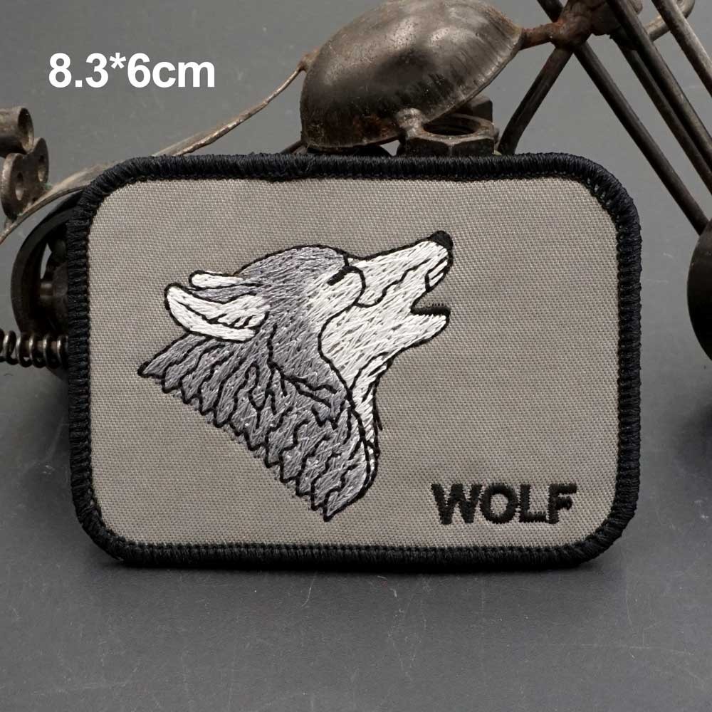 【定制】AQ Wolf 3D 刺繡魔術貼補丁/徽章/臂章/徽章裝飾夾克牛仔褲背包帽