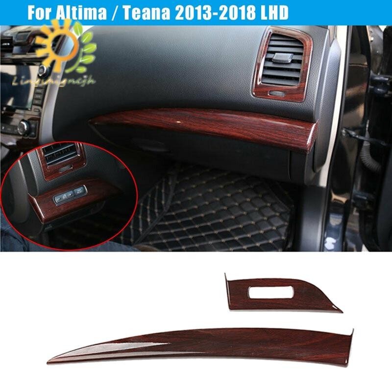 NISSAN 日產 Altima / Teana 2013-2018 LHD 的木紋副駕駛乘客儀表板面板裝飾裝飾條蓋
