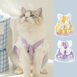 可愛公主風蛋糕貓咪洋裝 藍貓布偶貓寵物衣服 成貓幼貓無毛貓裙子