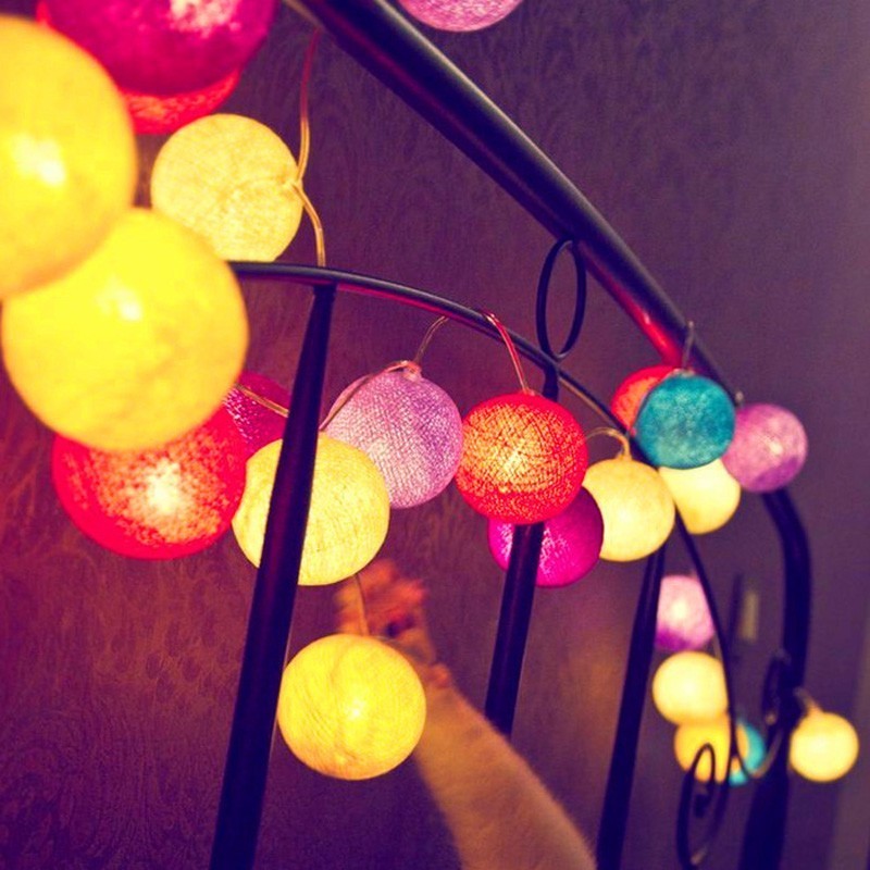 ✨ 新 ✨20 顆 LED 彩色棉球 LED 燈串聖誕婚禮派對童話燈