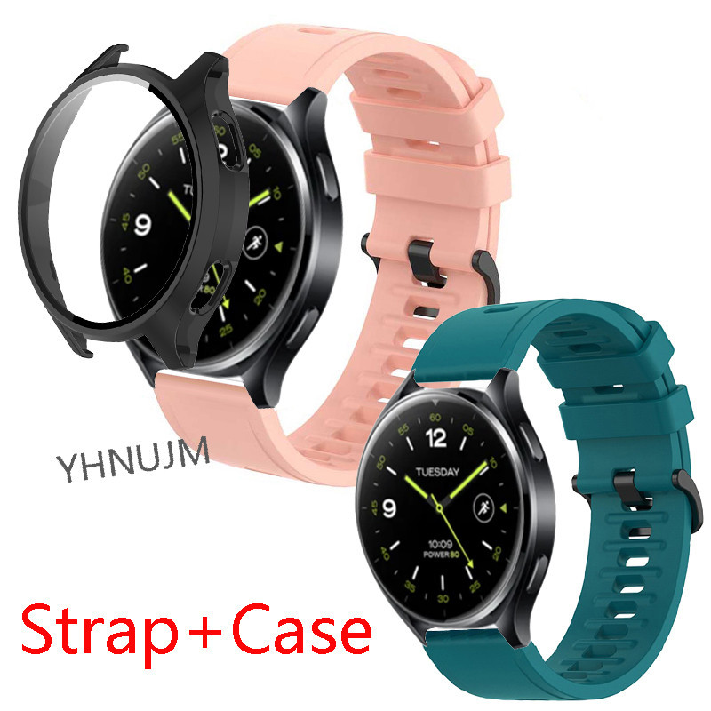 XIAOMI 適用於小米手錶 2 錶帶的矽膠錶帶運動腕帶小米手錶 2 外殼屏幕保護膜