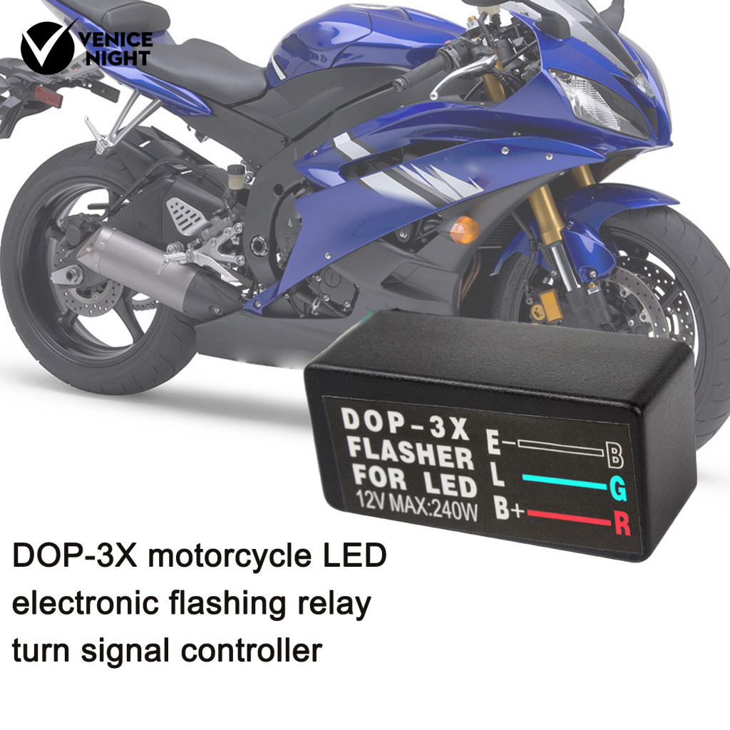 [VEN.z] Dop-3x 防水閃光器閃爍器繼電器 LED 信號控制器適用於 12V 汽車摩托車