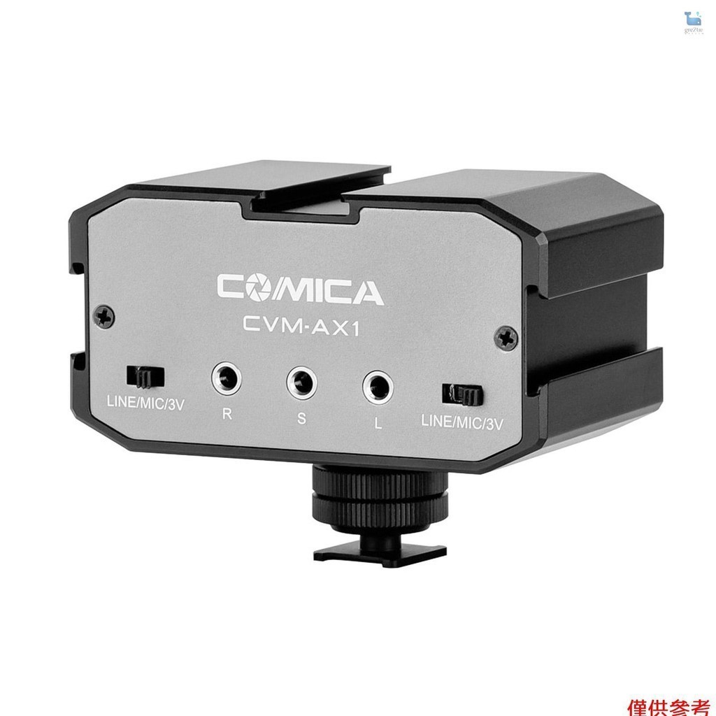 Comica CVM-AX1 音頻混音器適配器通用雙通道 3.5mm 端口混音器支持實時監控單聲道/立體聲輸出切換器,適