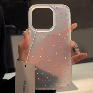 手機殼 適用於iPhone ins風彩色星星16/15promax/14新款13/12/11pro小眾xsmax/xr創