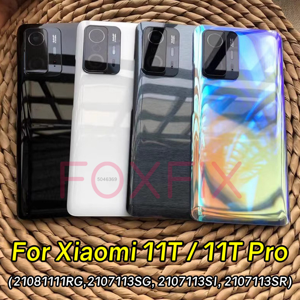 XIAOMI 改裝為小米 11T Pro 透明透明玻璃電池蓋後蓋 21081111Rg RG 2107113Sg 210