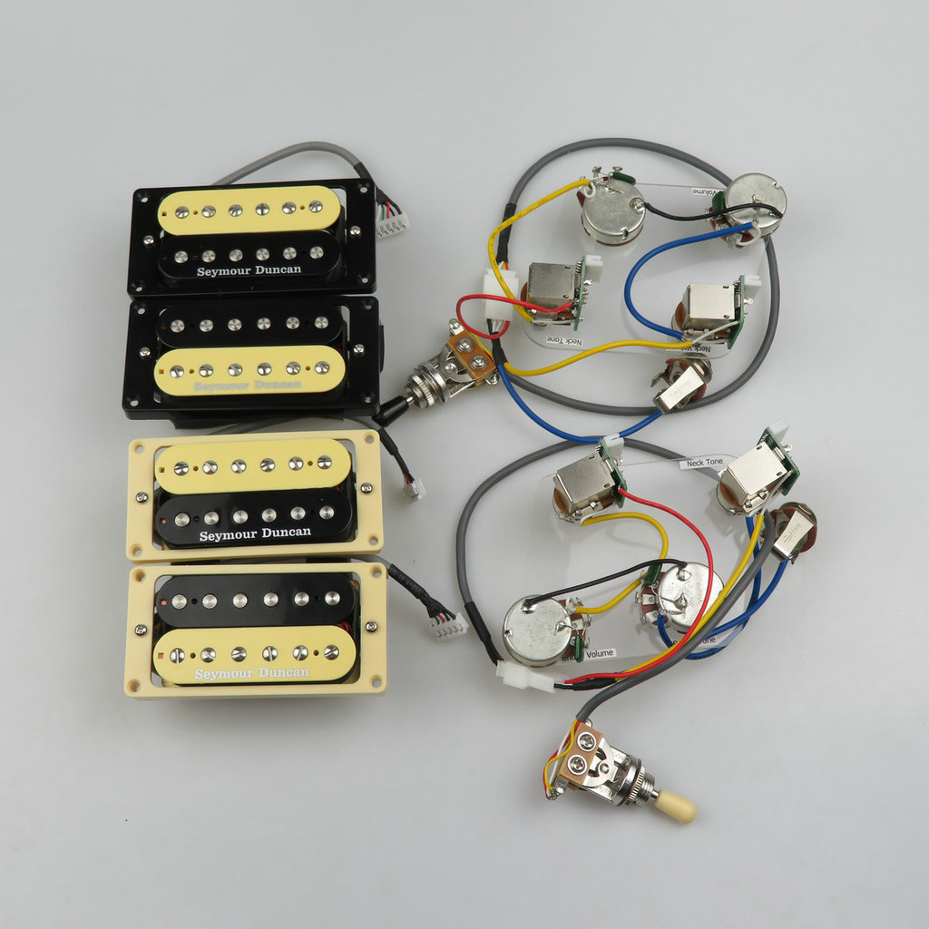 Pw-(原裝)雙線圈 SH1n SH4 電吉他拾音器 4C 無焊接 LP 吉他零件單切割功能線束