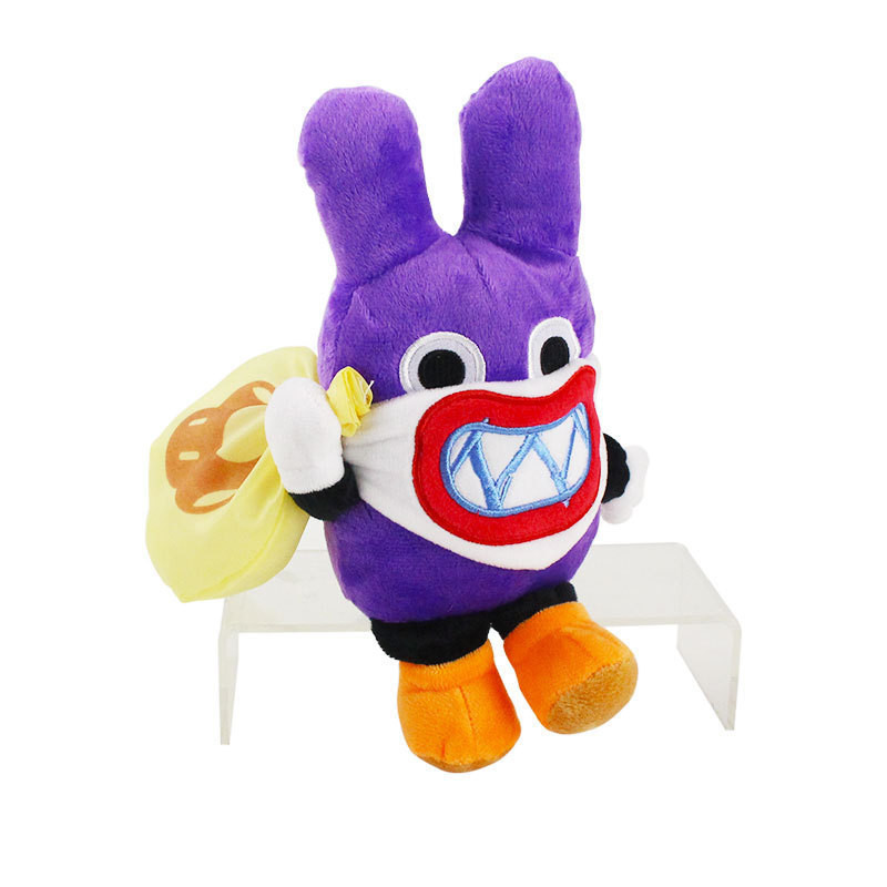 超級瑪麗Super Mario馬里奧毛絨玩具公仔紫色隱形小偷兔子菇種子