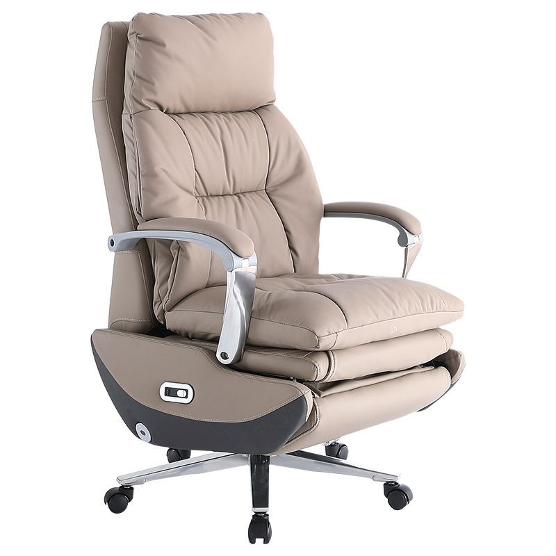 電動按摩電腦椅舒適午睡辦公椅家用可坐老板椅真皮可躺座椅子
