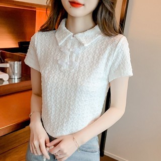民族風高檔上衣女|文藝復古盤扣上衣|POLO領短袖T恤|不規則上衣|夏季別致短款上衣|氣質修身上衣|小個子上衣