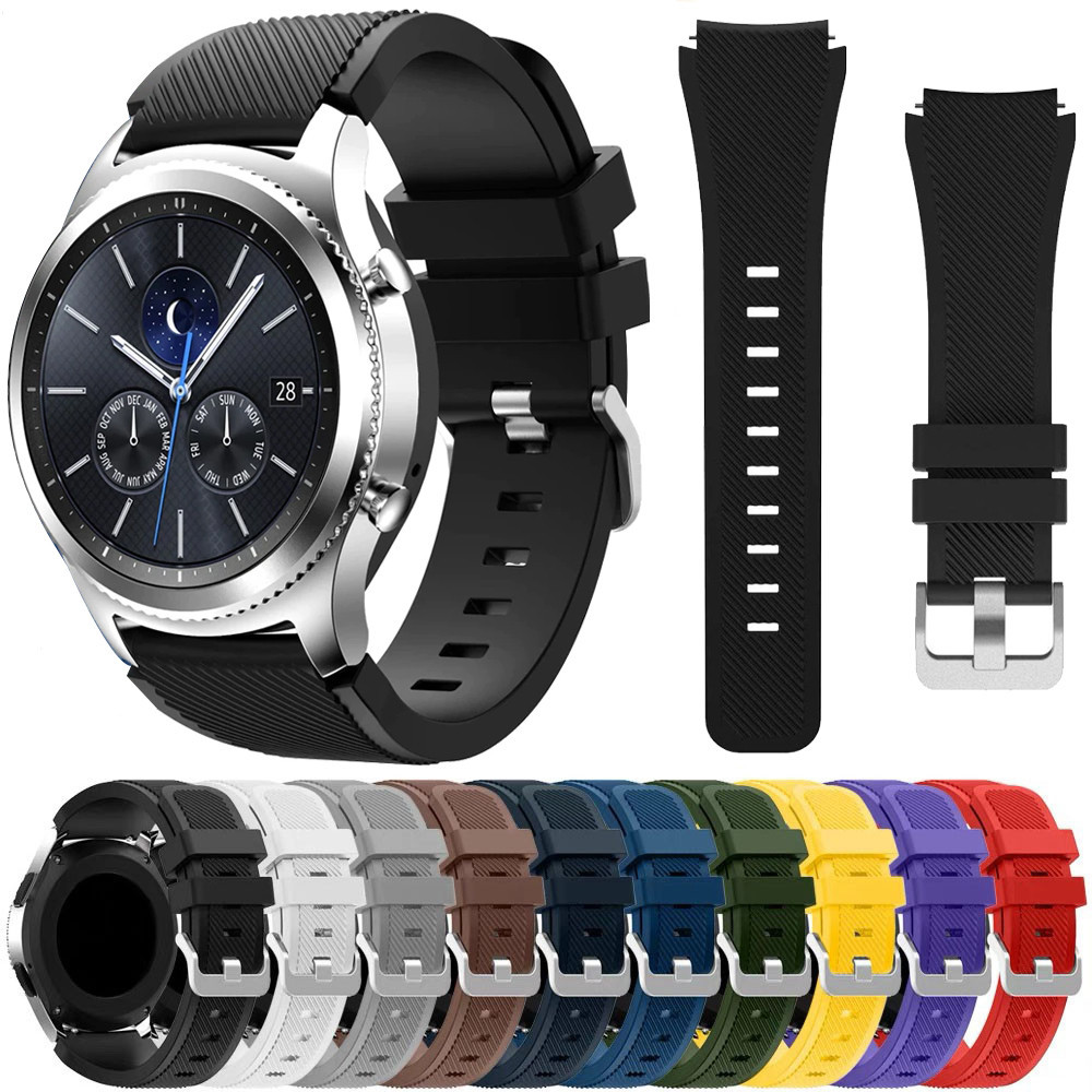 SAMSUNG 22 毫米 20 毫米矽膠錶帶適用於三星 Galaxy watch 3 45 毫米/華為手錶 GT2 4