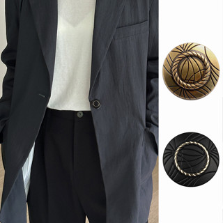 BFXDG 10件/套 時尚花紋金屬復古圓形鈕扣外套大衣西裝襯衫精美簡約裝飾鈕扣