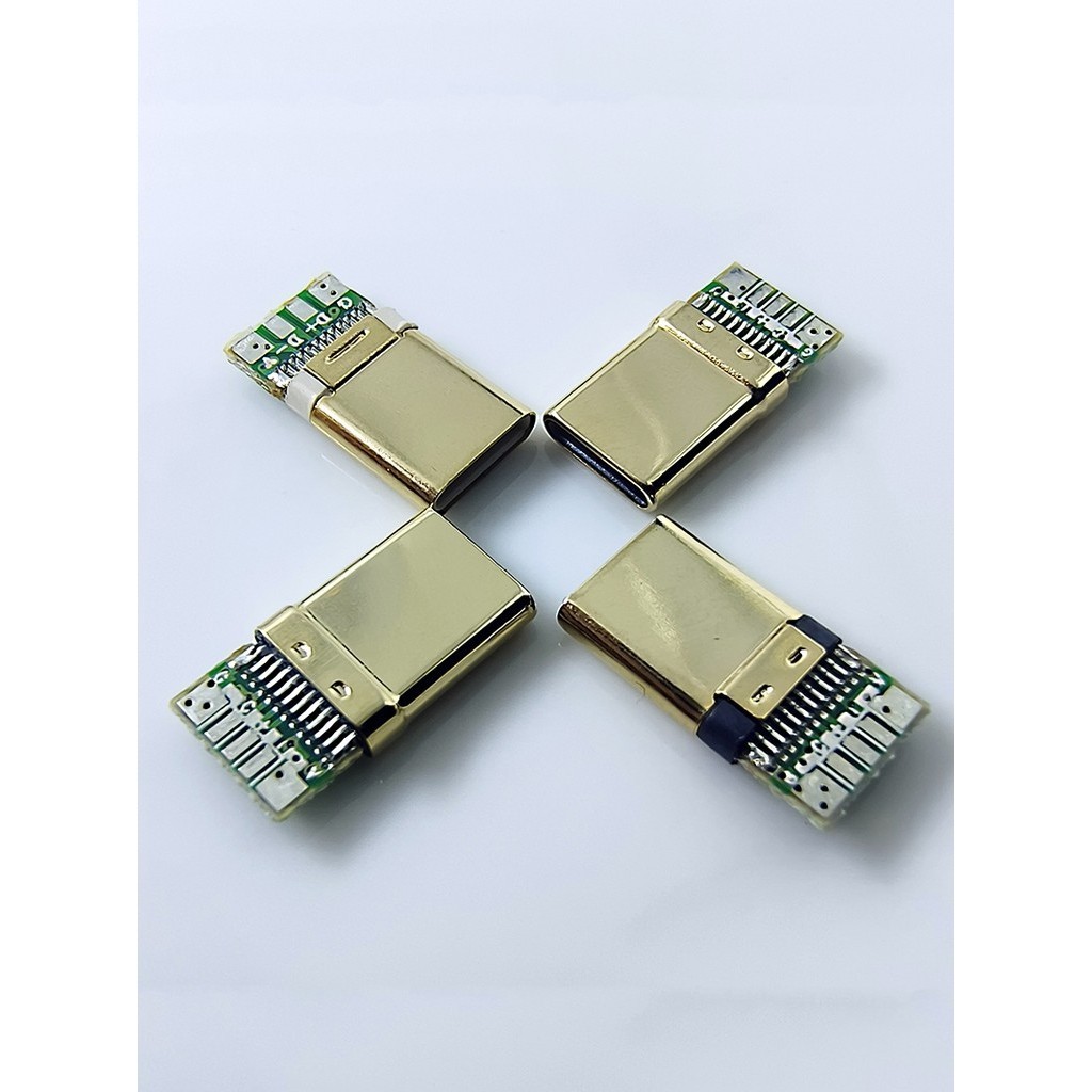 USB TYPE-C鍍金公頭4 5P56K數據線充電安卓插頭CTOC OTG5.1K電阻