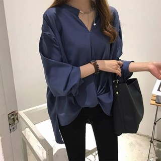 2025春裝加大碼女裝胖妹妹200斤顯瘦雪紡襯衫女長袖打底上衣女 韓系襯衫 長袖襯衫女 修身襯衫 大尺碼襯衫