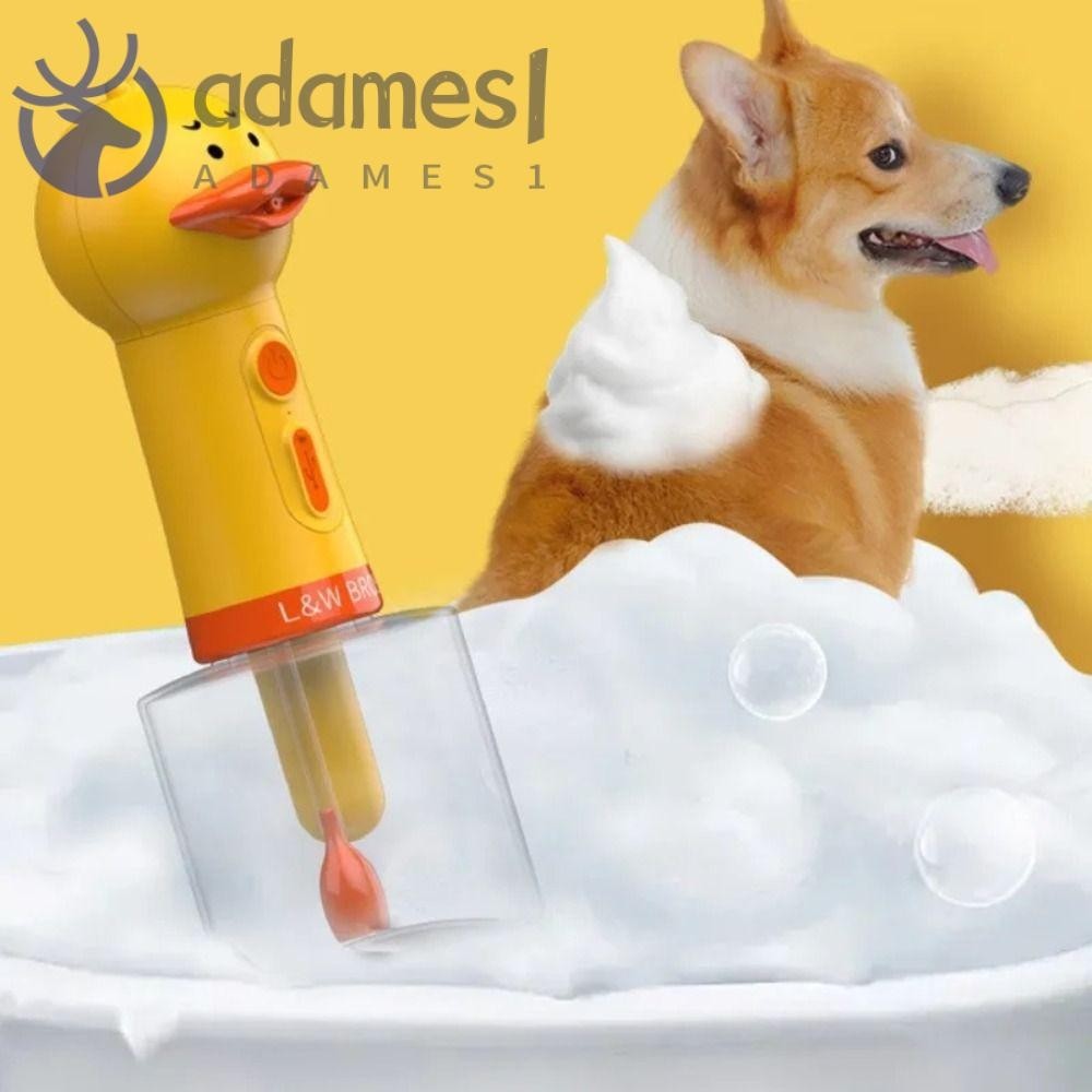 ADAMES黃鴨寵物泡泡機:,USB電動寵物清洗泡沫機:,手持自動泡沫寵物清洗機貓與狗洗澡