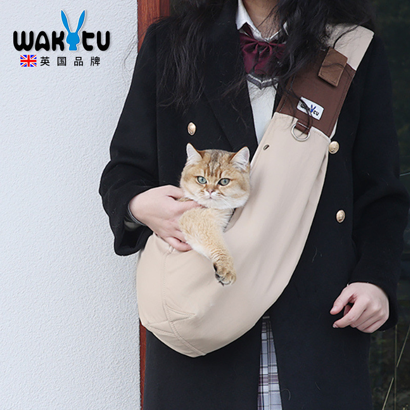 Wakytu英國單肩斜挎寵物包 C91時尚創意貓包外出單肩狗包便攜貓包