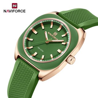 Naviforce 5061 優雅女士石英腕錶方形錶盤夜光防水矽膠錶帶時尚女士手錶