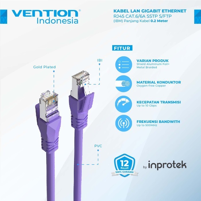 Vention LAN 電纜千兆以太網 RJ45 Cat6a SSTP 網絡補丁