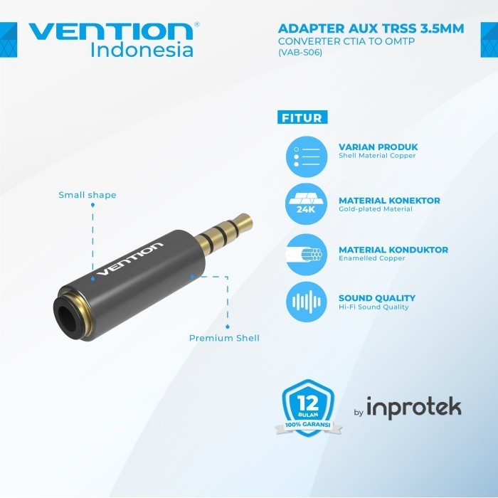 Vention Aux 音頻插孔 3.5 毫米 CTIA AHJ 到 OMTP 轉換器適配器適配器