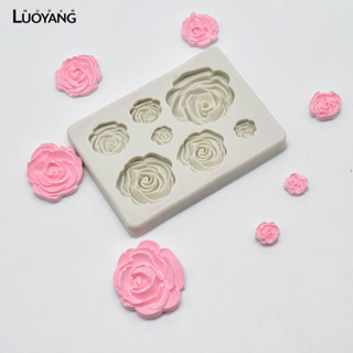 洛陽牡丹 DIY烘培 七孔玫瑰花 車用香薰 石膏 蛋糕 甜點 矽膠模具