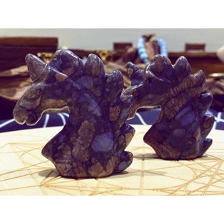 DC024閃藍石獨角獸造型擺件-高50.0mm