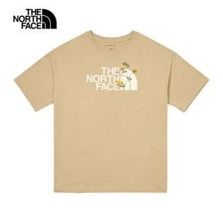 The North Face北面女款卡其色大尺寸品牌LOGO花卉印花寬鬆短袖T恤｜88G6LK5