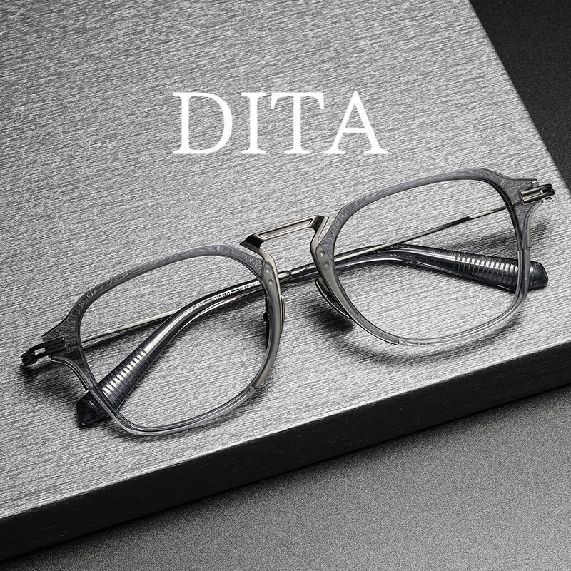 【Ti鈦眼鏡】純鈦眼鏡框 Dita同款 DTX413日系眼鏡 手工眼鏡 光學眼鏡 復古方形板材玳瑁平光鏡片 近視眼鏡架