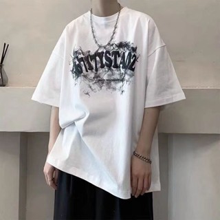 夏季短袖T恤男士街頭寬鬆百搭短袖韓版潮流T恤