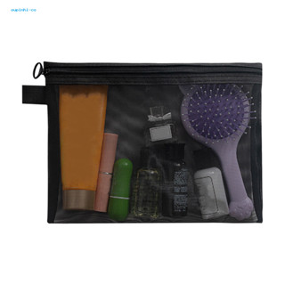 Ou Key Stoarge Mesh Pouch 透明網狀收納袋透明拉鍊化妝包,帶網眼袋,適合旅行和通勤,輕巧便攜的耳