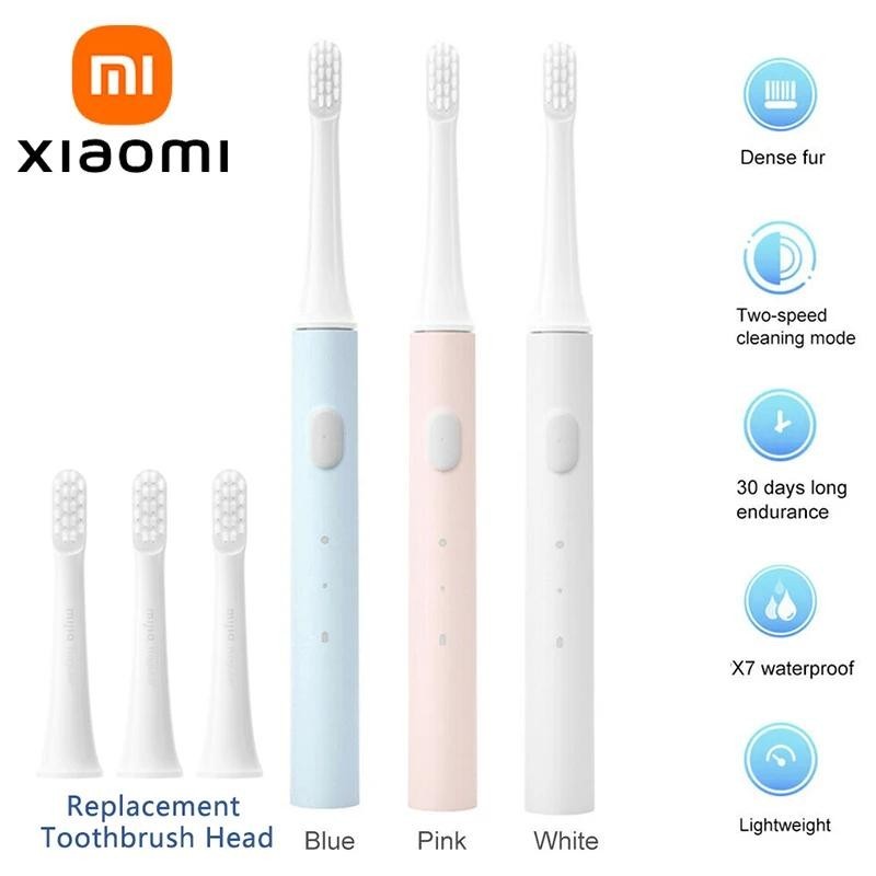 Xiaomi米家t100聲波電動牙刷米智能牙刷彩色usb充電ipx7防水牙刷頭