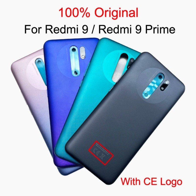 XIAOMI 原裝小米 Redmi 9 後蓋電池蓋後殼門殼適用於 Redmi9 Prime 電池蓋帶側按鈕更換